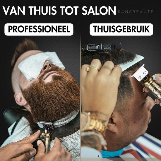 Professionele Draadloze T-blade Tondeuse + Neustrimmer - Sansbeauté® Buddha Trimmer - Baardtrimmer - Tondeuse Mannen Hoofdhaar - Cheveux Haar - Haartrimmer - Kapper Haar Machine - Haartondeuse - Barber Hair Clipper - Kappersset
