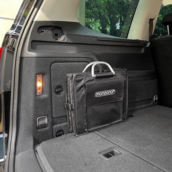 Monzana Kofferbak Organizer - 68L Waterdicht Opvouwbaar - Zwart Zilver