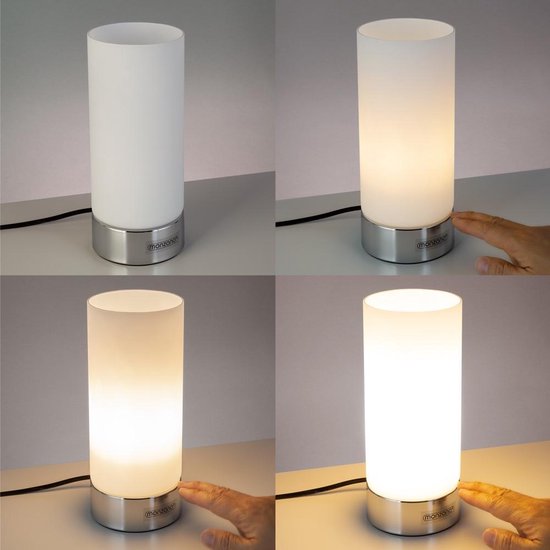 Monzana Tafellamp Lumo - 2 Stuks Touch Dimbaar - Grijs