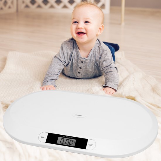 Monzana Babyweegschaal Digitaal – met LED Scherm / tot 20 KG – Wit