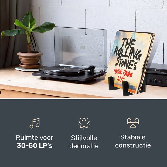 Luft LP houder - Vinyl - Opbergsysteem - Platenrek - Houder - Standaard - Album - IJzer