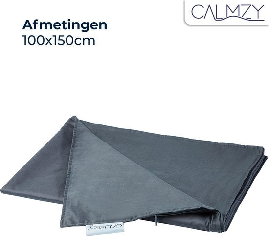 Calmzy Verzwaringsdeken Hoes Kinderen - Duvet Cover Kids 100x150 cm - Fleece Deken Kinderen en Baby - Donkergrijs