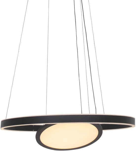 Steinhauer hanglamp Ringlux - zwart - metaal - 60 cm - ingebouwde LED-module - 3514ZW