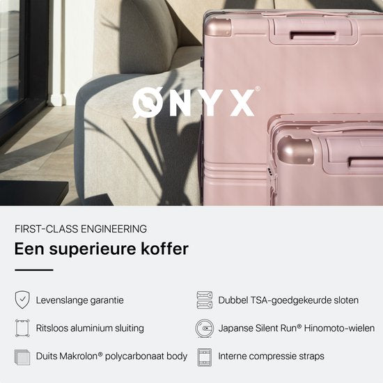 ONYX Hybrid Pro Handbagage Koffer 35 Liter - Gerecycled Polycarbonaat en Ritsloos Design - Reiskoffer met TSA slot en Spinner wielen - Lichtgewicht Trolley - Candy Pink