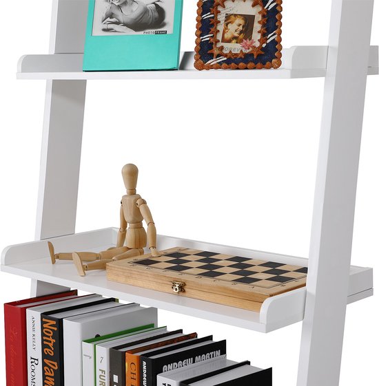 Casaria Boekenrek - 5 Planken - Afmeting 180x64x37cm MDF Hout Wit