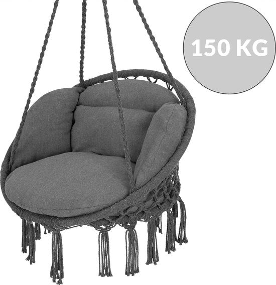 Detex Hangstoel 2 Kussens - Belastbaar tot 150kg Ø 60 cm - Antraciet