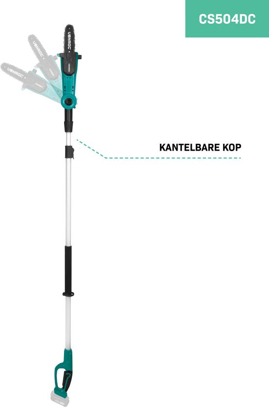 VONROC Telescopische Accu Kettingzaag 20V - Kantelbaar zaagblad - Traploos verlengbaar - Zonder accu en snellader