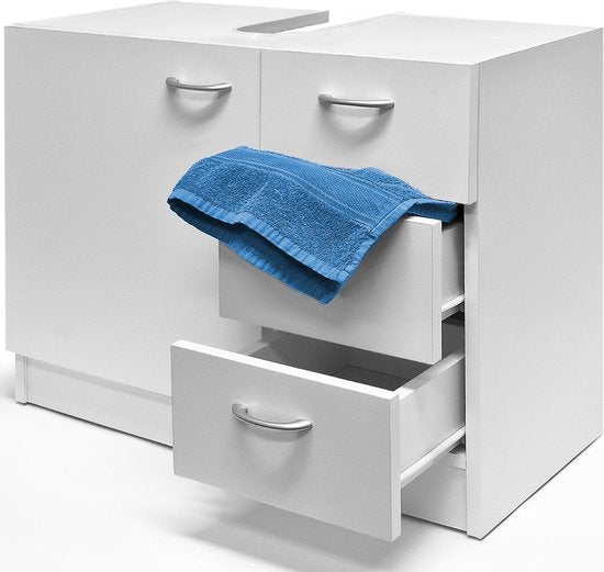Deuba Wastafelmeubel - 3 Lades 63x54x30cm Onderkast - Wit