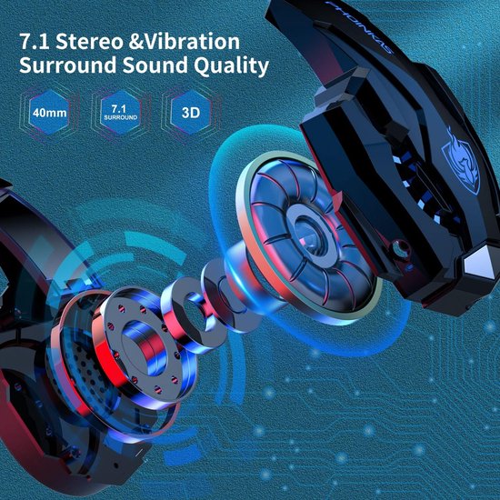 PHOINIKAS G9000 Max 2.4GHz PS4 Draadloze Gaming Headset - met microfoon - Over-ear PS5 Koptelefoon - Multiplatform - Zwart