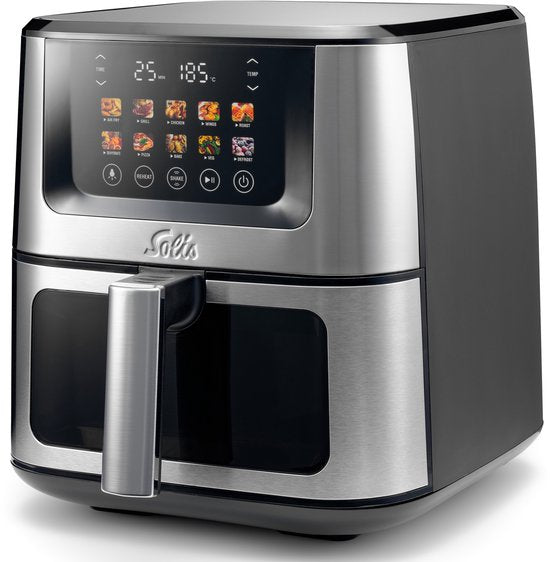 Solis Airfryer Air Fry & Dry XL - Multifunctionele Heteluchtfriteuse - 40 tot 230 Graden - 7.5L - 10 Verschillende Programma's - RVS