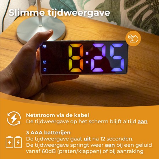 Nuvance - Digitale Wekker - Digitale Klok - Wekkers voor Kinderen & Volwassenen - Reiswekker - Slaapkamer - Led Wekkers Digitaal - Alarmklok - Zwart Kleur