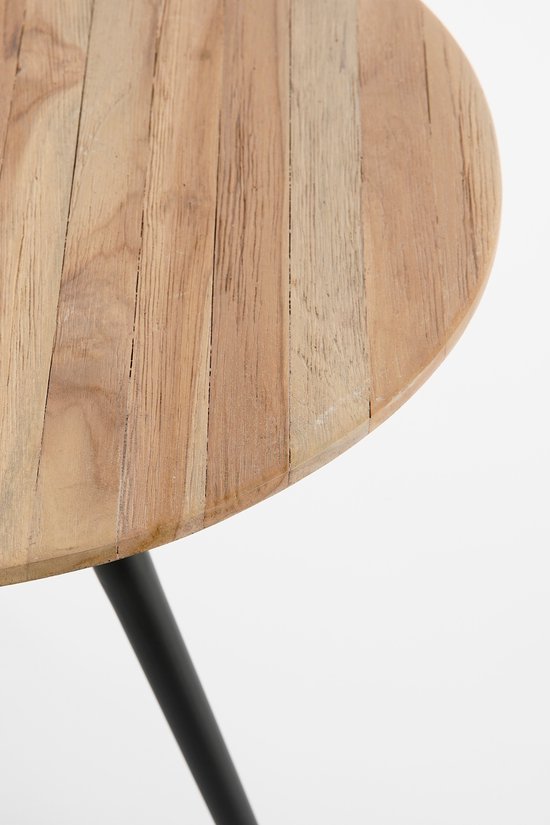 Mica Decorations Jailey Bijzettafel - Set van 2 - H49 x Ø50 cm - Gerecycled Hout - Bruin