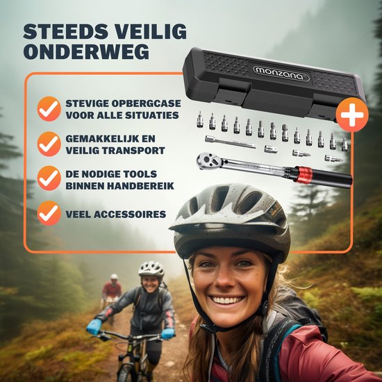 Monzana Momentsleutel – 18 Delige Set Verlengstuk Opbergcase – CVStaal