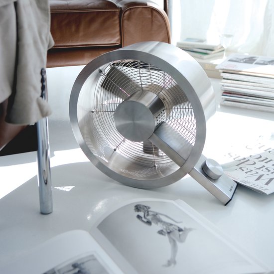 Stadler Form Q Vloerventilator – Brushed Metal – 2400 m³/u – Stil & Design – 3 standen - 40 m² / 100 m³
