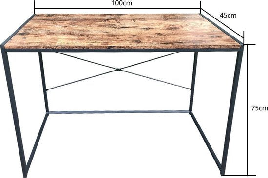 VDD Industrial Vintage Design Bureau Stoer - laptoptafel - industrieel - 100x45x75 cm