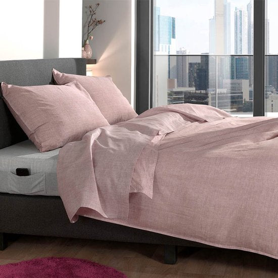 ZoHome Lino Dekbedovertrek - Eenpersoons - 140x200/220 cm - Shell Nude