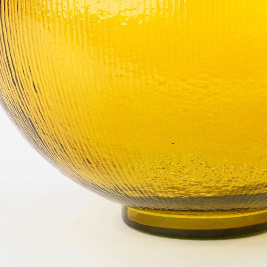Mica Decorations Firenza Fles Vaas - H42 x Ø34 cm - Gerecycled Glas - Oker