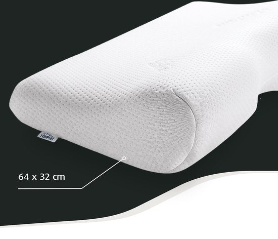 TEMPUR® Millennium™ Hoofdkussen – Traagschuim kussen - 64x32x11/6 cm – Zijslaper en rugslaper