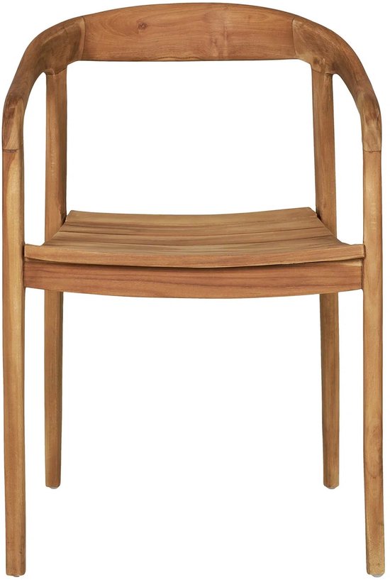 House Nordic Eetkamerstoel Otero – Teakhout – Scandinavisch Design – Met Armleuningen – Naturel – 1 Stuk