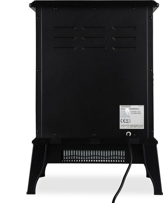 Elektrische haard Torino met open vlameffect 2000 Watt - Zwart