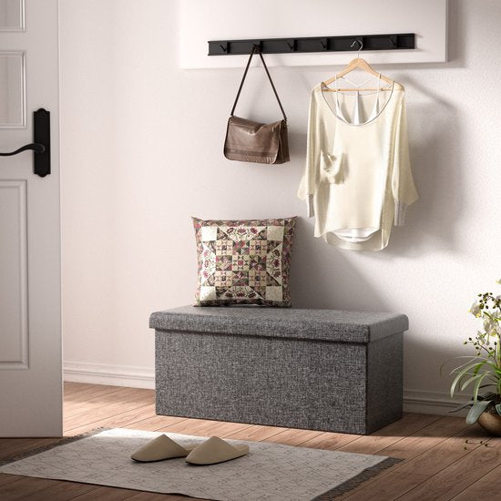 Casaria Opbergbank - 80x40x40cm 100L – Donkergrijs