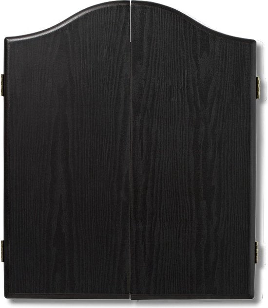 WINMAU - Professionele Dart Set met Diamond Plus Bristle Dartbord, Zwarte Kast, met 2 sets darts en officiële oche-lijn