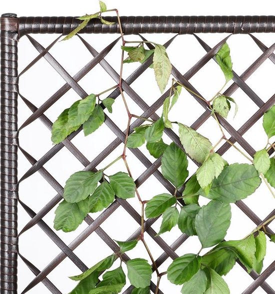 Casaria Polyrattan Bloembak – 3 Bakken/Klimophek - Bruin