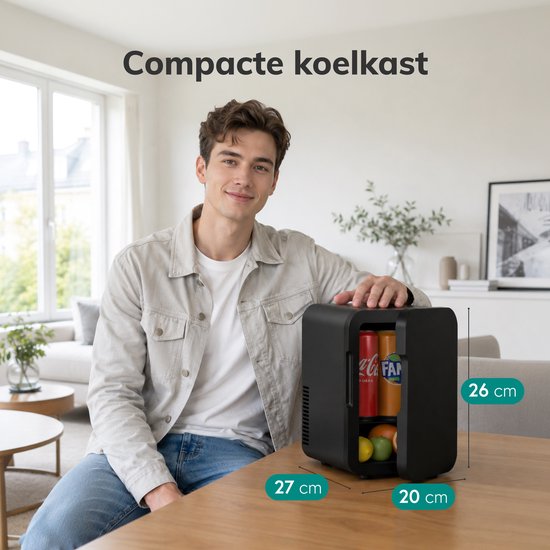Mini koelkast 5L - Skincare & make-up fridge - Eten & drinken - Organizer - 12V & 230V - Koel & warm - Auto koelkast - Compact - Zwart
