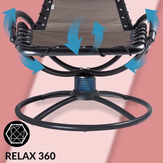 Casaria Ligstoel Eve - 360° Draaibaar incl. Kussen - Mokka