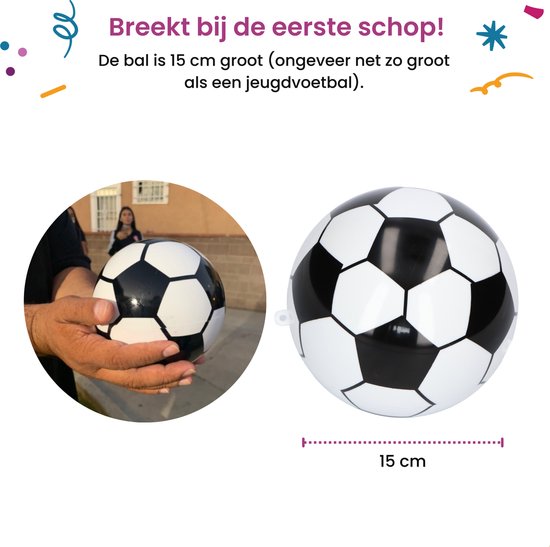 Partizzle Gender Reveal Voetbal - Met Roze & Blauwe Poeder - Babyshower Versiering - Boy or Girl Party - Alternatief Rookbom & Rookkanon - Plastic