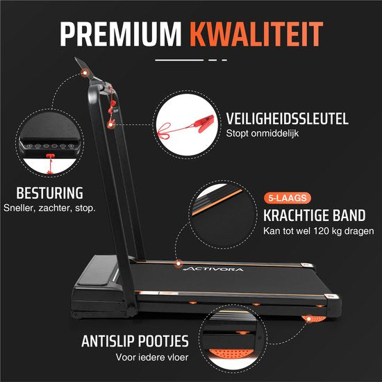 Loopband met Automatische Incline (8%) - Automatische helling - Inclusief antislipmat en app - Led scherm - 1 t/m 12 km/u - Inklapbaar - Walking pad - 8% Automatische Hellingfunctie - Loopbanden voor thuis - Wandelband - Hometrainer - Treadmill