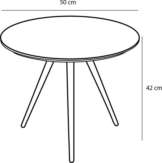 Mica Decorations Jailey Bijzettafel - Set van 2 - H49 x Ø50 cm - Gerecycled Hout - Bruin