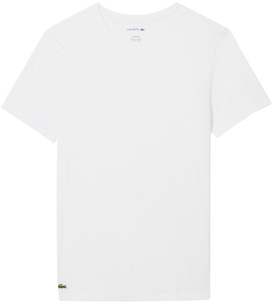 Lacoste heren 3P - V-hals shirts - basic - Maat L - Wit