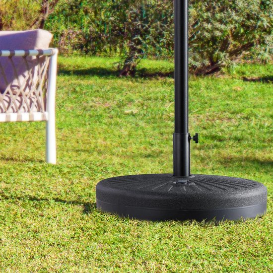 Casaria Parasolstandaard - tot 28 kg Vulbaar Kunststof – Zwart