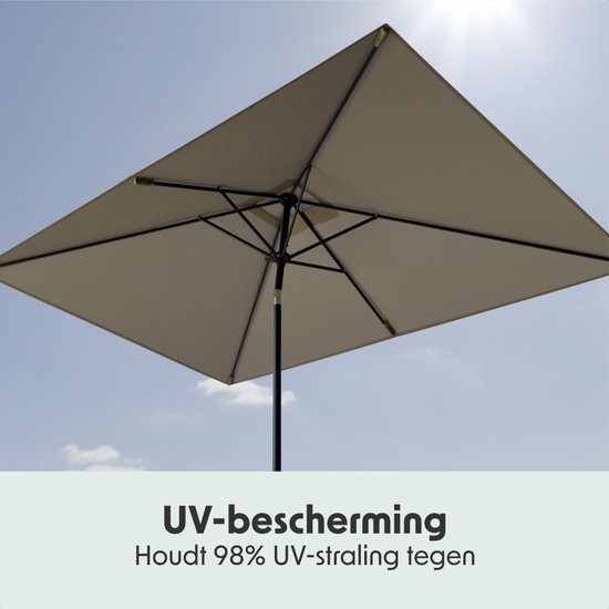 LifeGoods Parasol - Tuin - 268x178cm - 30° Kantelbaar - Waterdicht - UPF50+ - Taupe