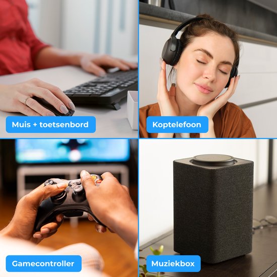 Nuvance Bluetooth-adapter - 5.3 - Bluetooth-ontvanger - USB - Bluetooth-dongle PC - Geschikt voor Windows 11/10/8/7