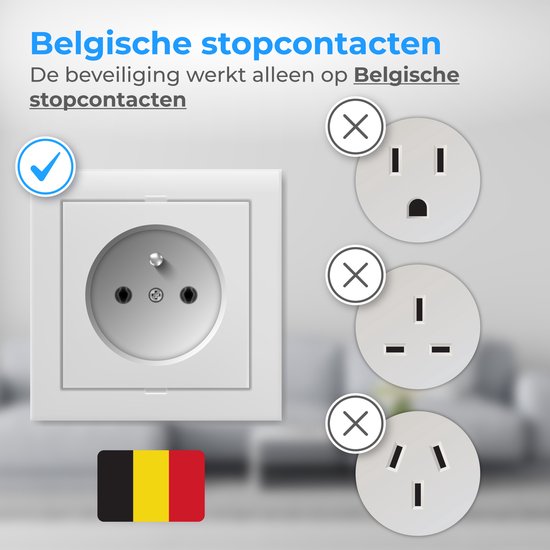 Nuvance Stopcontactbeveiliging - 24 Stuks - voor België - Kinderbeveiliging - BE - Stopcontact Beveiliging - Wit