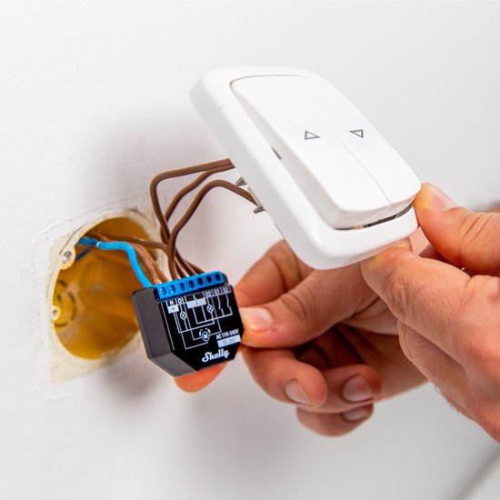 Shelly Plus 2PM WLAN Schakelaar - Wi-Fi Bluetooth - Zwart - 3 Stuks