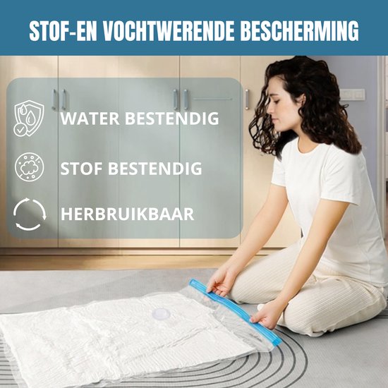 Travelly® Vacuümzakken & Reiszakken Set – Kleding Opbergen & Reizen – Luchtdicht – Inclusief Pomp - Herbruikbaar – Ruimtebesparend – Set van 24 – Transparant