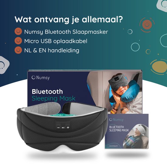Numsy Slaapmasker Bluetooth - Slaap Koptelefoon - Hoofdband