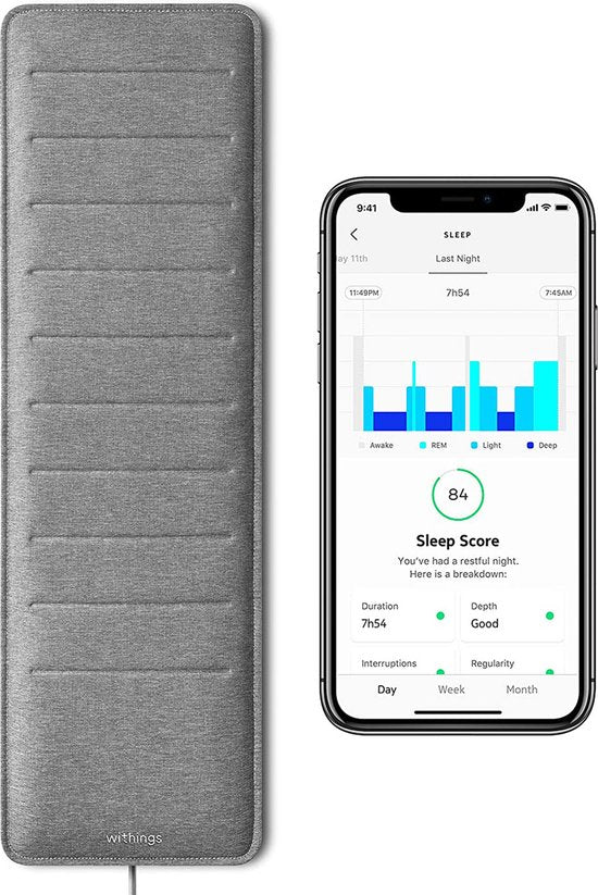 Withings Sleep Analyzer - Detectie van slaapapneu - snurkdetectie - slaapanalyse - hartslagmonitoring