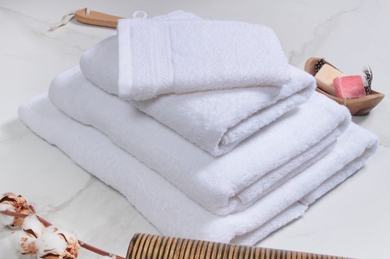 DoubleDry Hotel Washandjes 16 x 21 cm – Set van 6 – 100% Katoen 500 g/m2 – Zacht & Absorberend - Wit