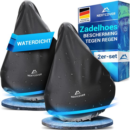 NEXTCOVER® Universele zadelhoes fiets set van 2 - 100% zadelhoes waterdicht - Zadelhoes regen of zonneschijn met UV-bescherming