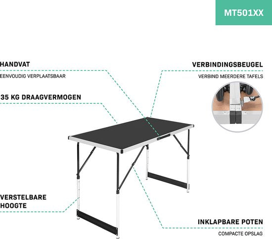 VONROC Multifunctionele tafel - 100 x 60 cm