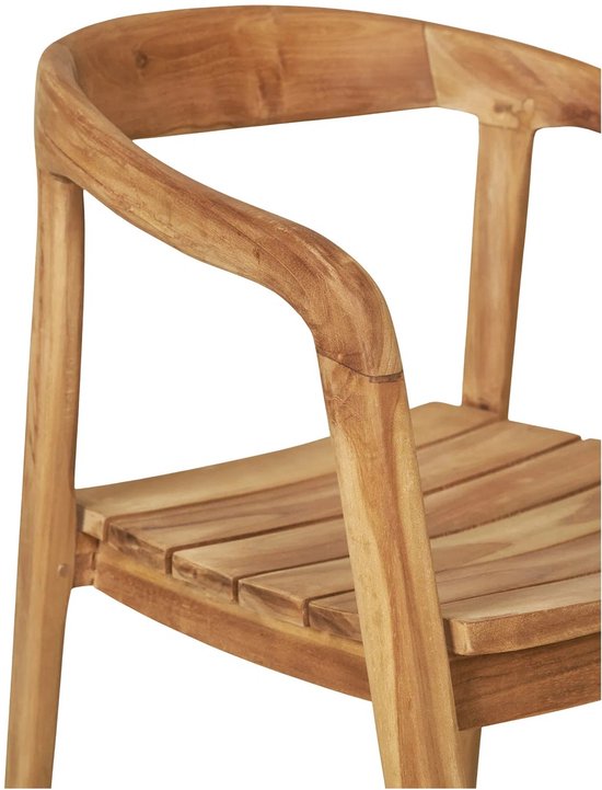 House Nordic Eetkamerstoel Otero – Teakhout – Scandinavisch Design – Met Armleuningen – Naturel – 1 Stuk
