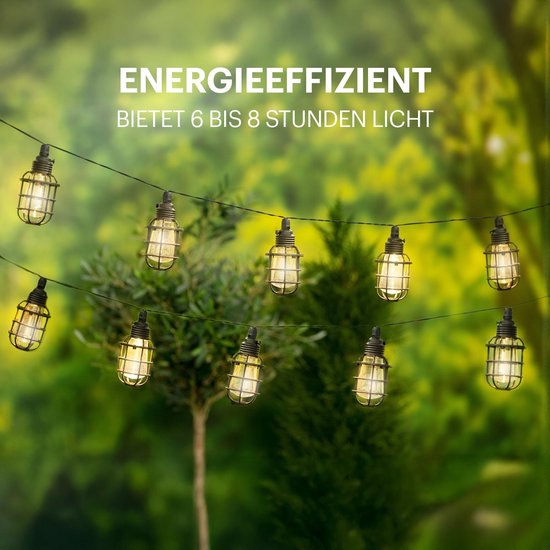 Tuinverlichtingslinger - 3,8 m - Zonne-energie - Warm Witte LED's