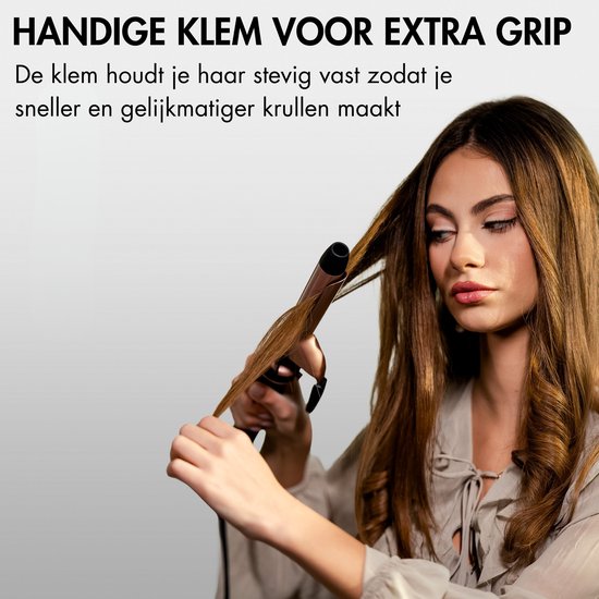 Sansbeauté® 7 in 1 Krultang met Klem en Wafeltang - Keramische Haarkruller - 13mm tot 38mm - Föhnborstel Kort Haar - Warmteborstel - Krultangen - Thermal Brush - Haarstyler - Krulborstel 5 in 1