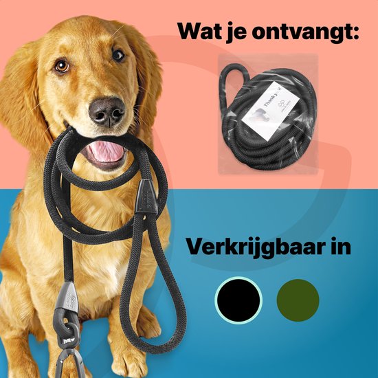 Jake and Jacky Hondenriem 3 Meter - Hondenlijn - Looplijn - Zwart