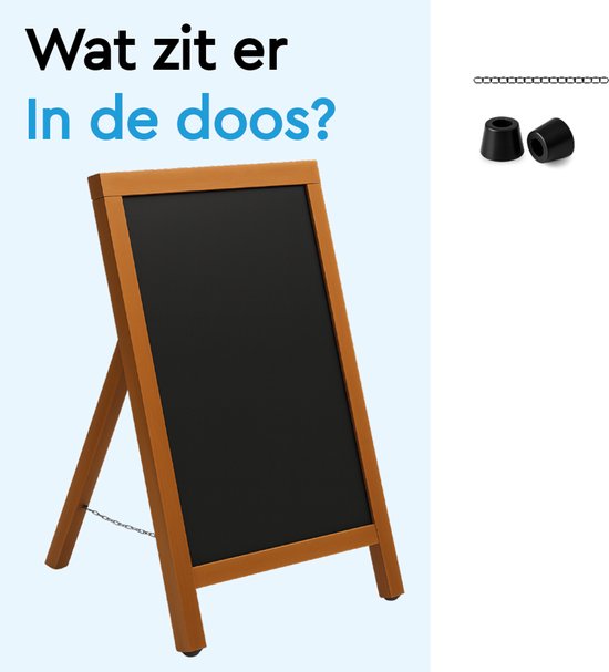 BRASQ Krijtstoepbord Mahonie - 55x 85 CM - Krijtbord - Reclamebord - Stoepbord - Enkelzijdig - voor Binnen en Buiten - Horeca