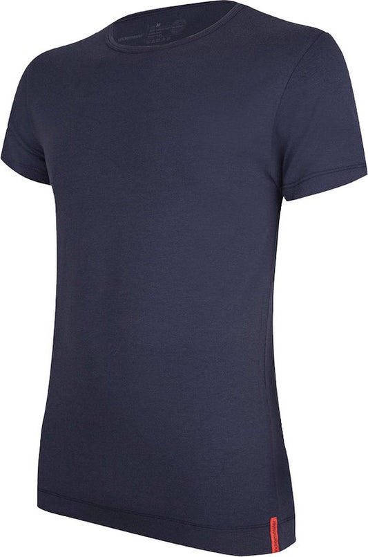 Undiemeister T Shirt Heren - Slim Fit T-shirt - Anti-transpirant - Storm Cloud (Donker blauw) - Tencel - Zijdezacht - Ademend - Anti-Bacterieel - Korte mouwen - Ronde hals - Maat M